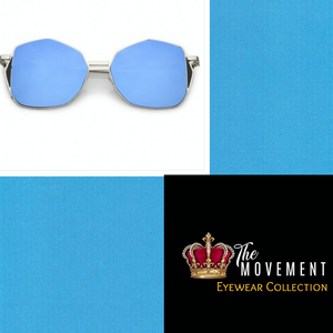 Blue Chrome Metal Sunglasses